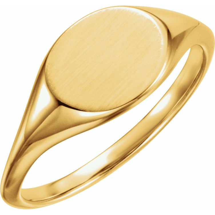 14K Yellow 11x9 mm Oval Signet Ring
