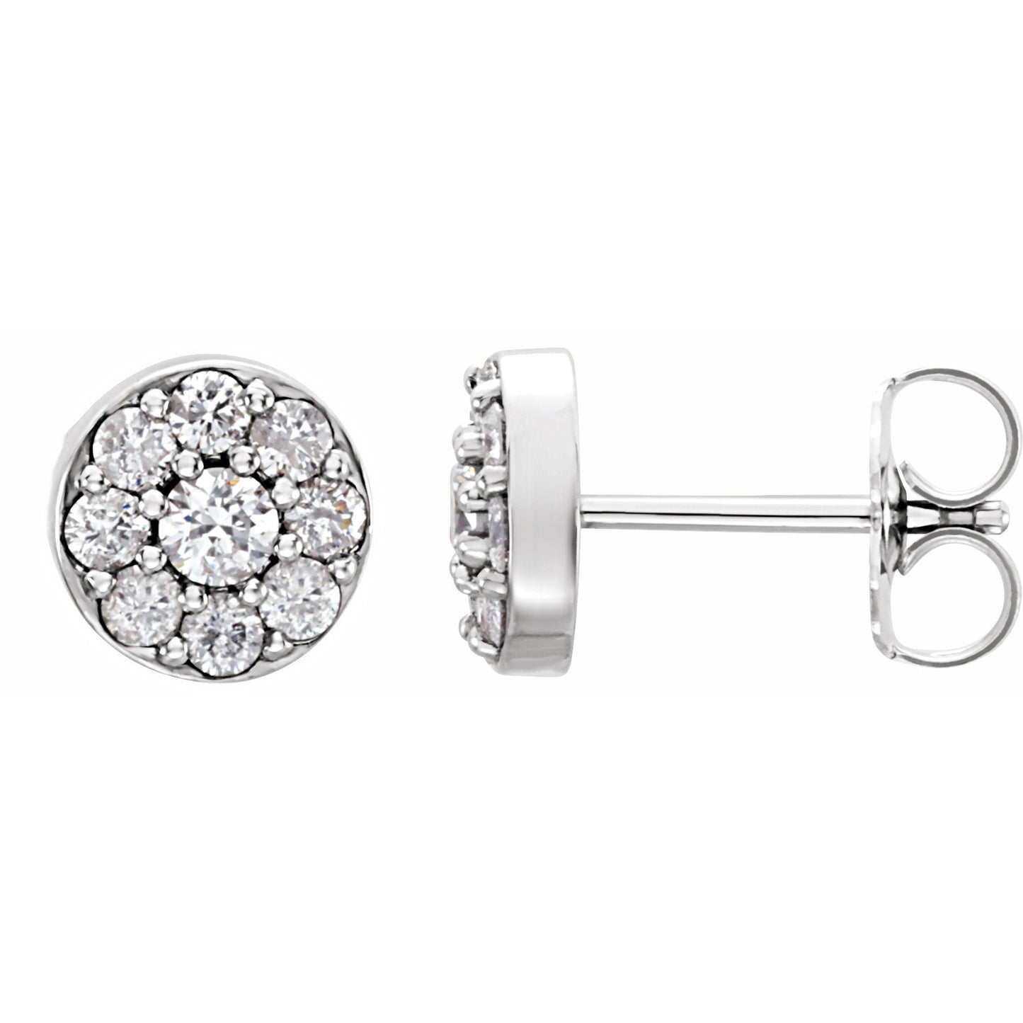 14K White 3/8 CTW Diamond Earrings