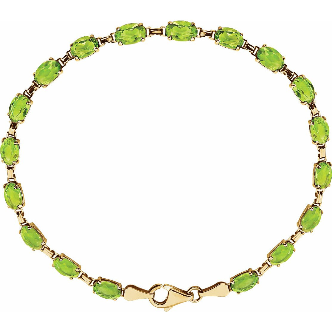 14K Yellow Peridot 7.25 Bracelet