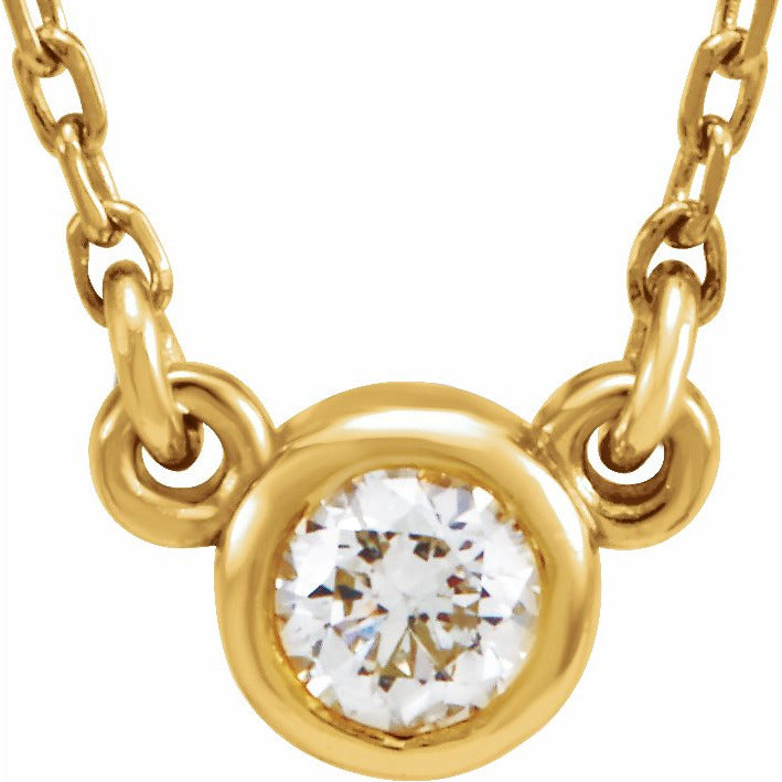 14K Yellow 1/10 CT Diamond Solitaire 18 Necklace