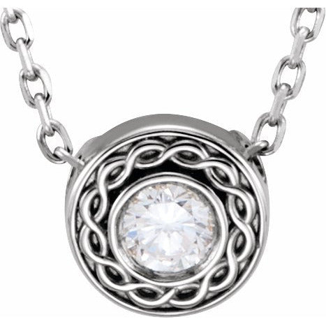 14K White 1/10 CTW Diamond Slide 16 Necklace