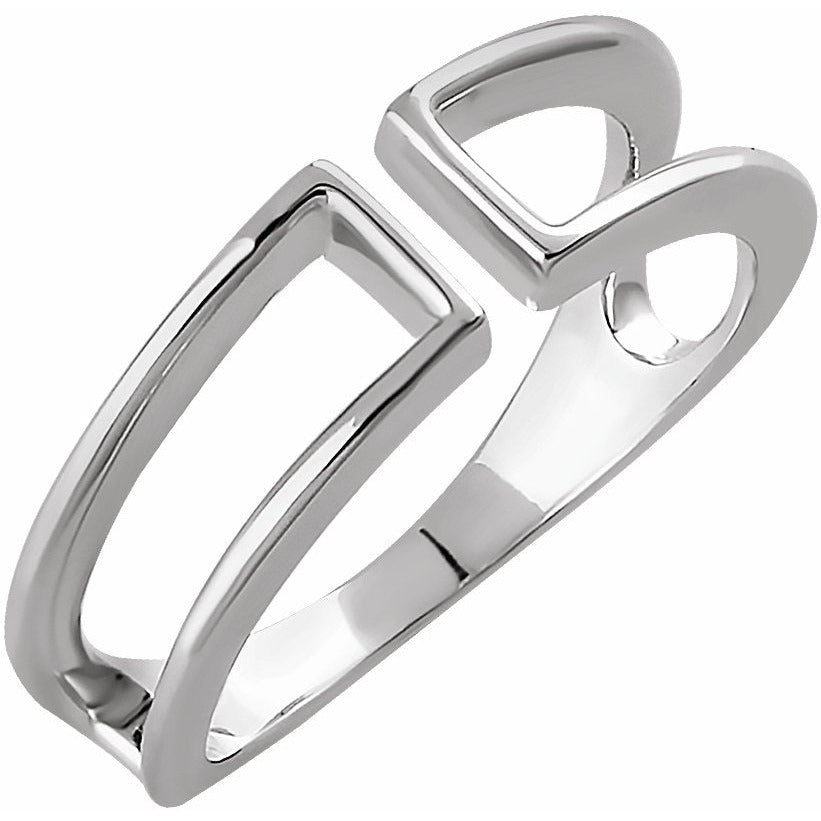 14K White Negative Space Ring