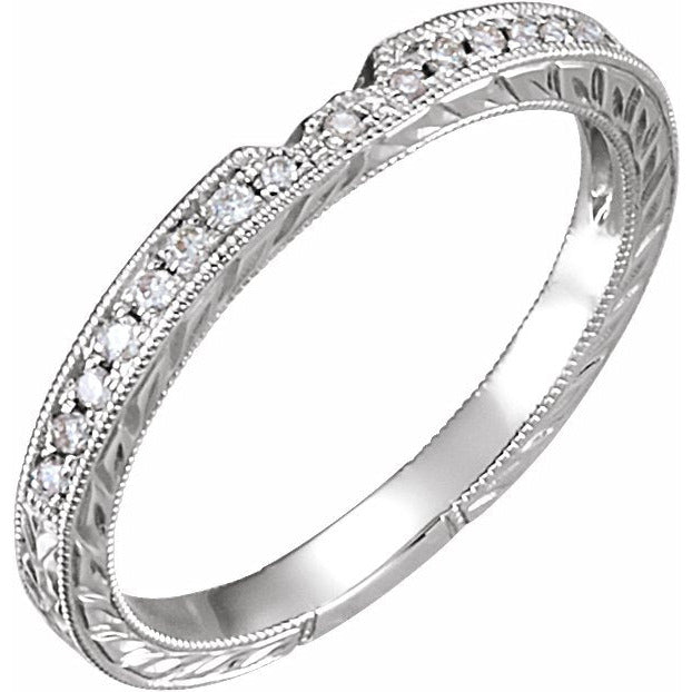 14K White 1/10 CTW Diamond Band