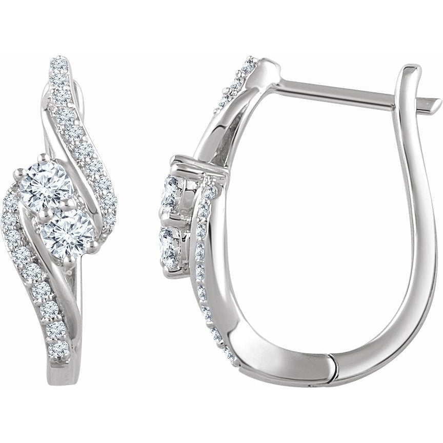 14K White 5/8 CTW Diamond Earrings