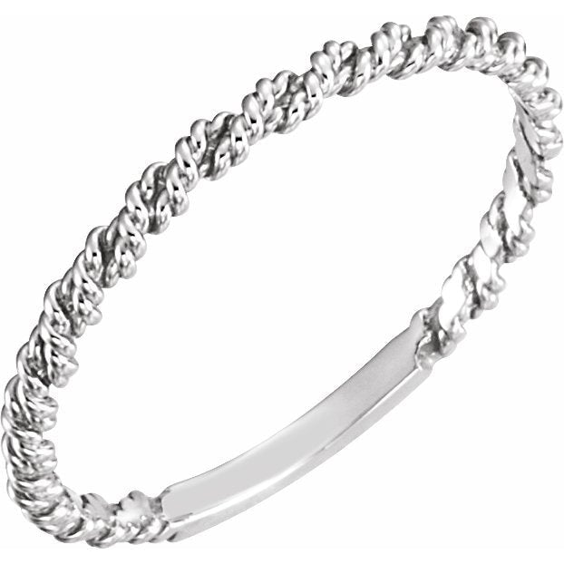 14K White 2 mm Twisted Rope Band