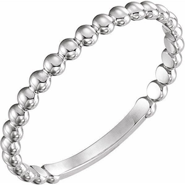 Platinum 2 mm Stackable Bead Ring