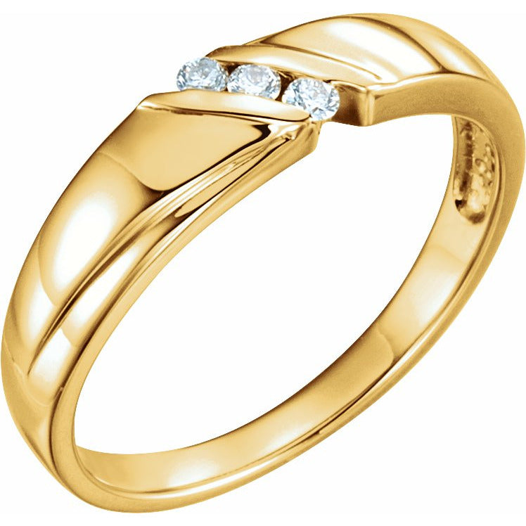 14K Yellow 2 mm Round Diamond Band