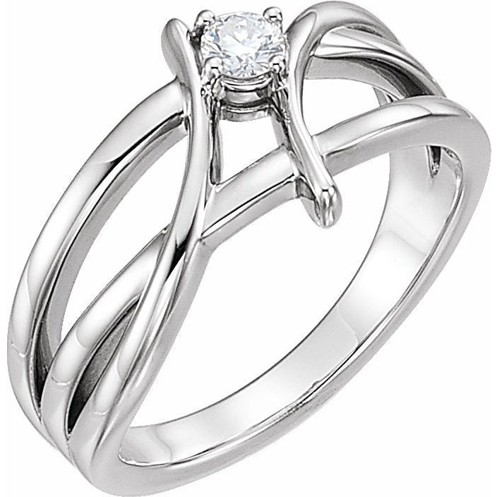 14K White 1/2 CT Diamond Ring