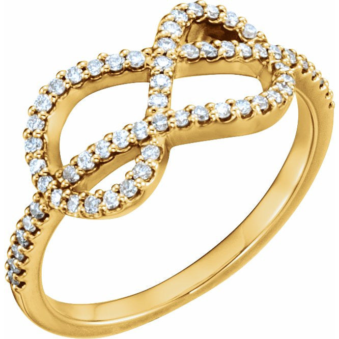 14K Yellow 1/3 CTW Diamond Knot Ring