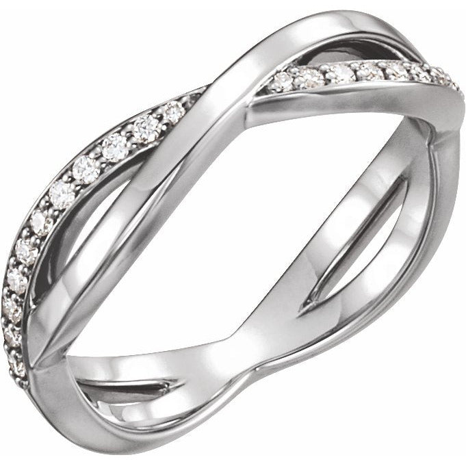 14K White 1/5 CTW Diamond Infinity-Inspired Ring