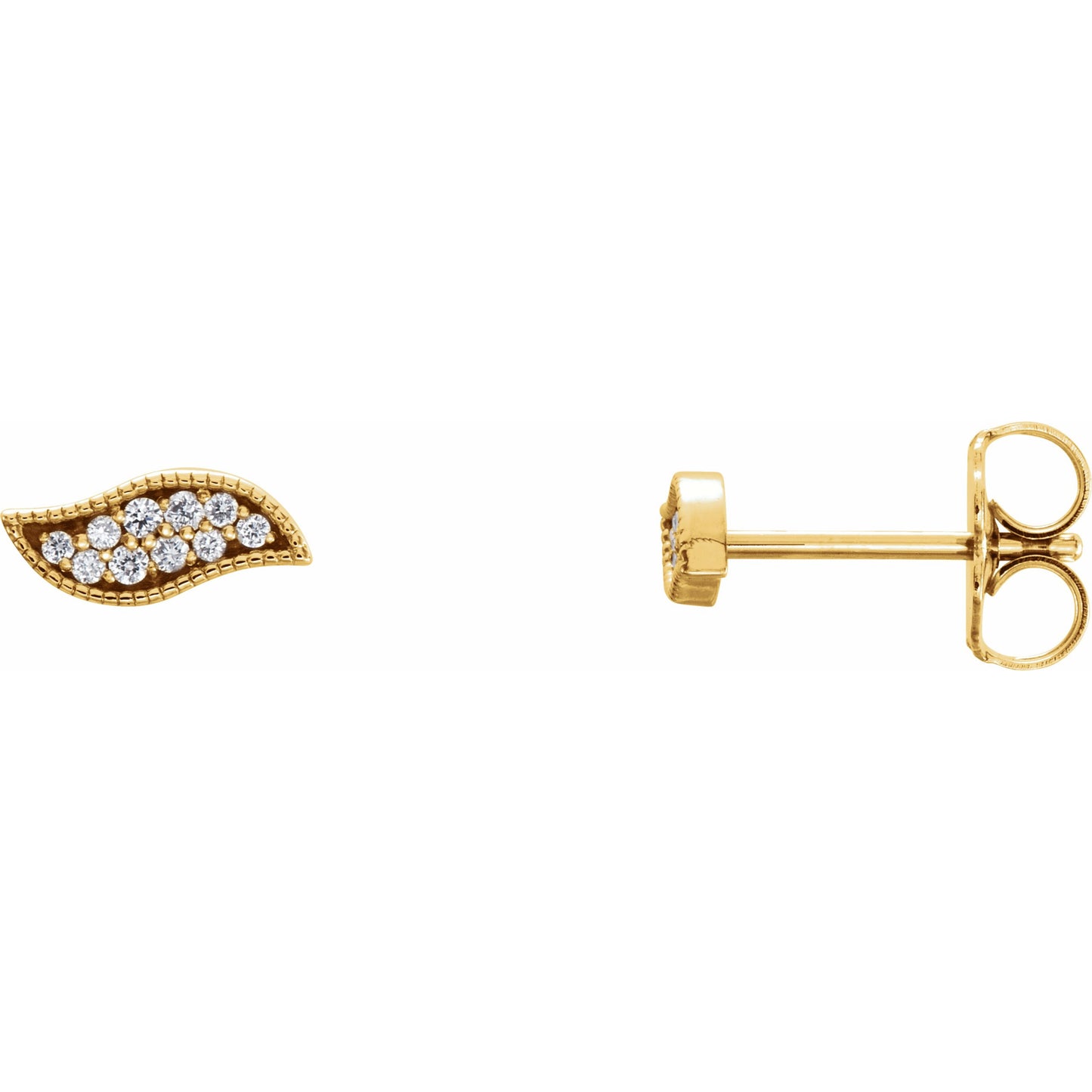 14K Yellow .06 CTW Diamond Earrings