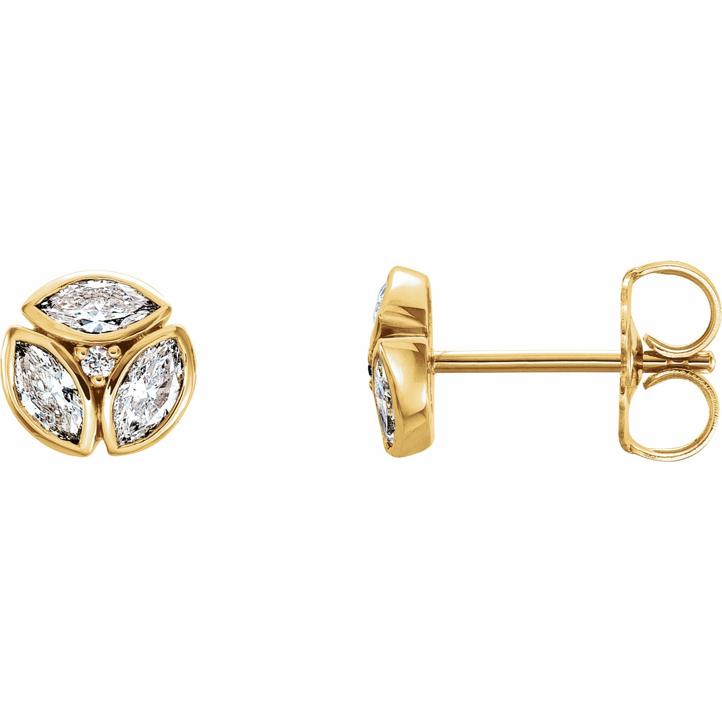 14K Yellow 1/2 CTW Diamond Earrings