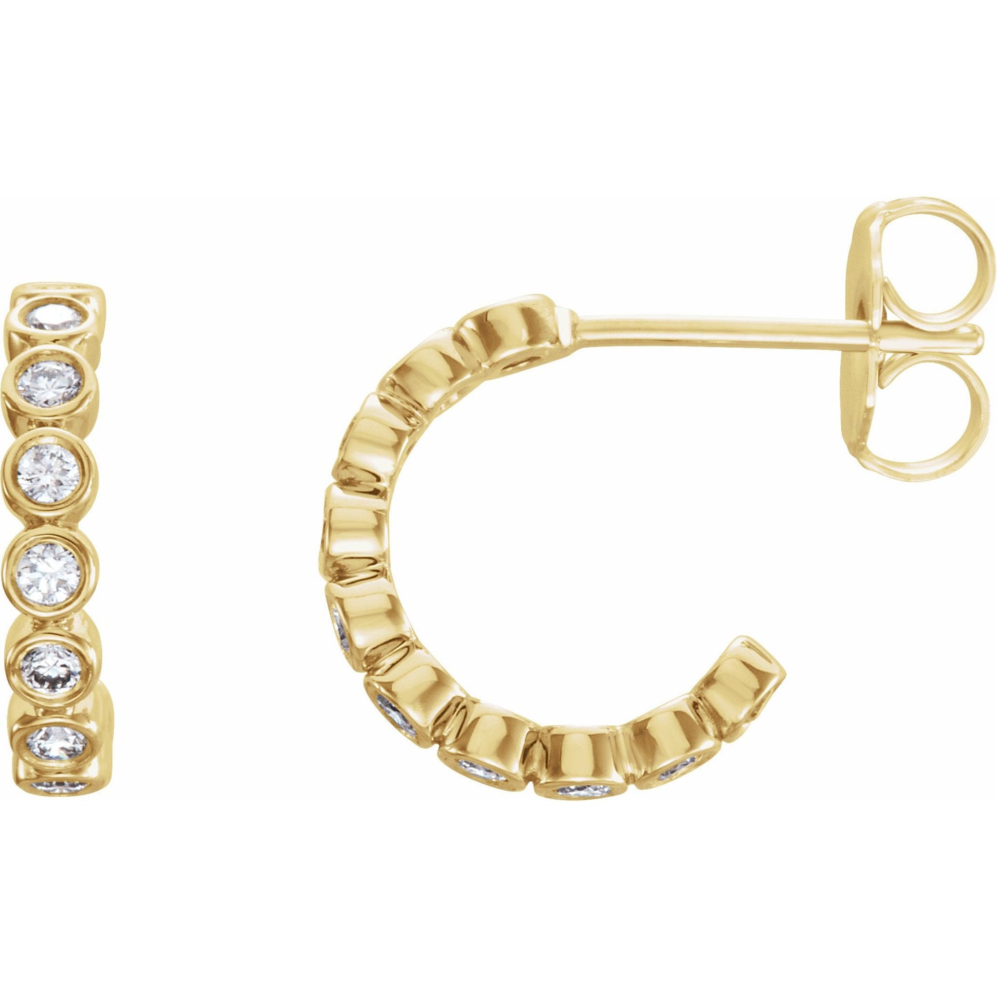 14K Yellow 1/4 CTW Diamond Huggies