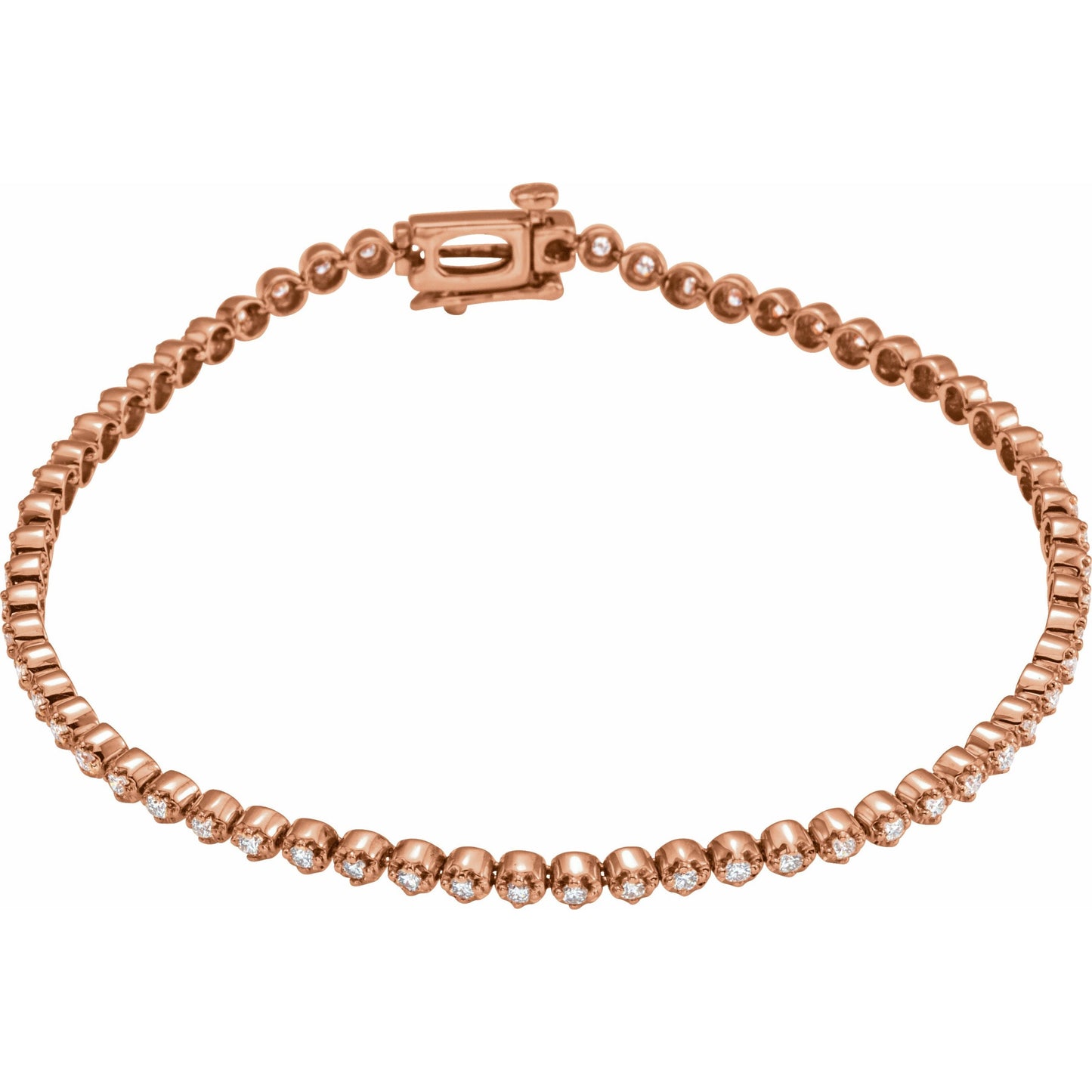 14K Rose 1 CTW Diamond Line Bracelet