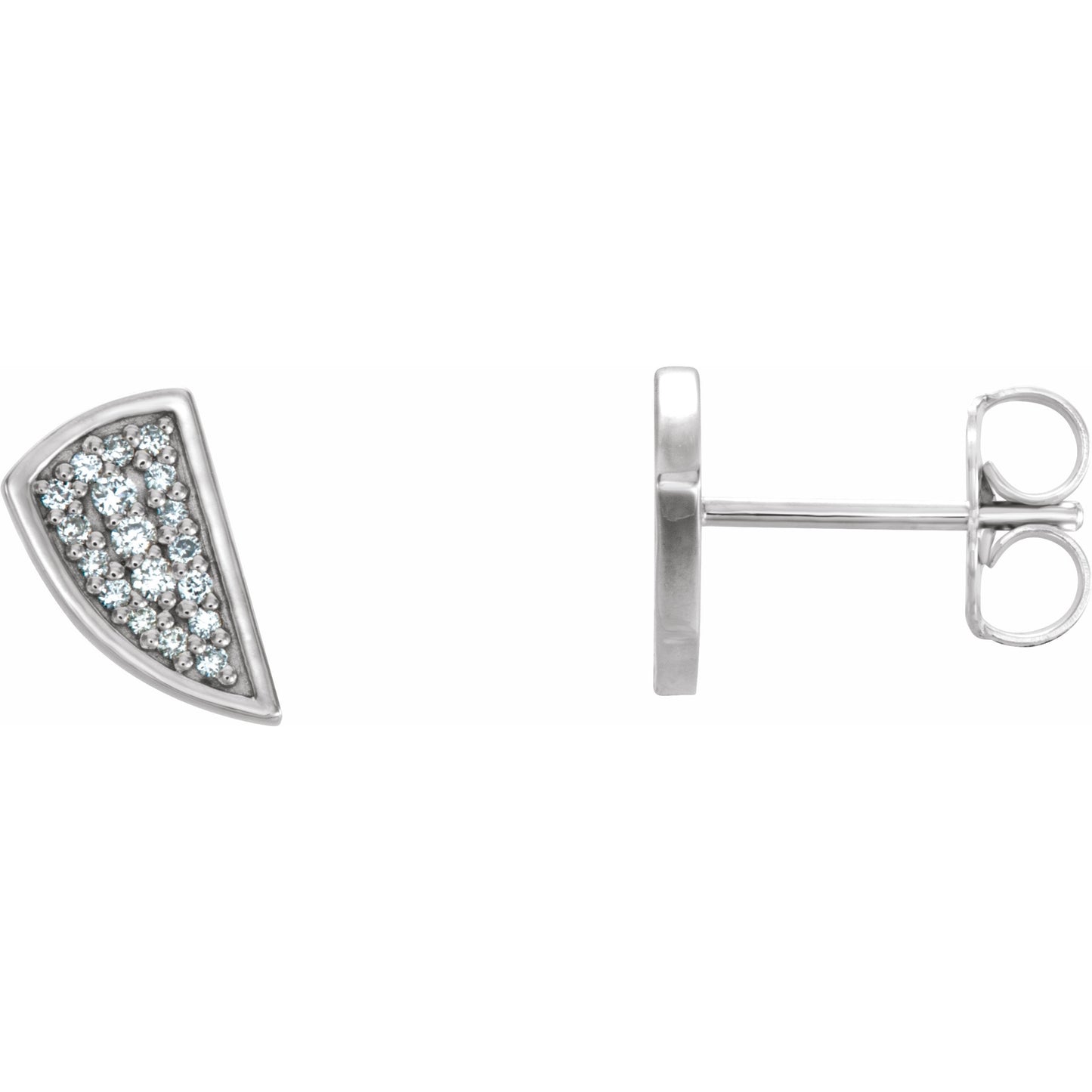 14K White 1/10 CTW Diamond Earrings