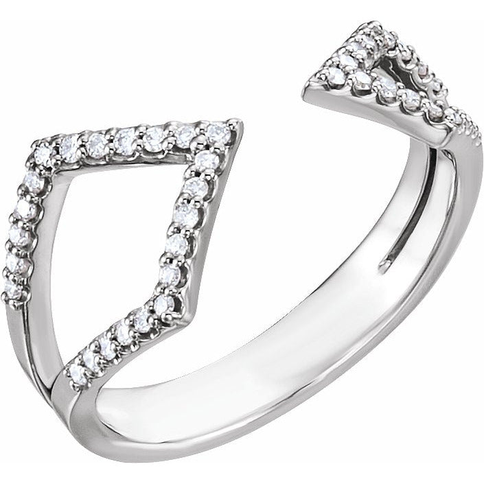 14K White 1/5 CTW Diamond Geometric Ring