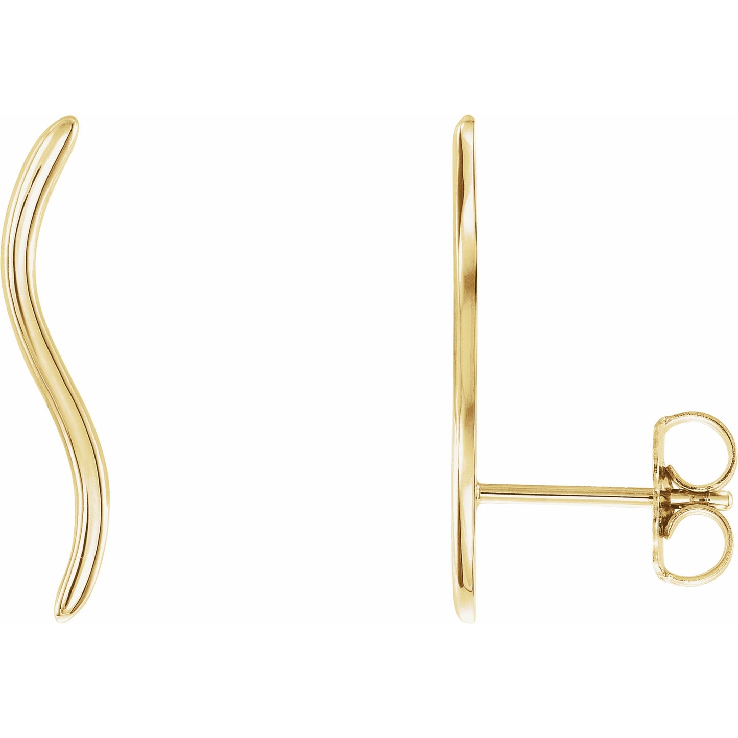 14K Yellow Wavy Ear Climbers
