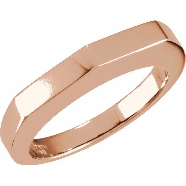 14K Rose Stackable Geometric Ring