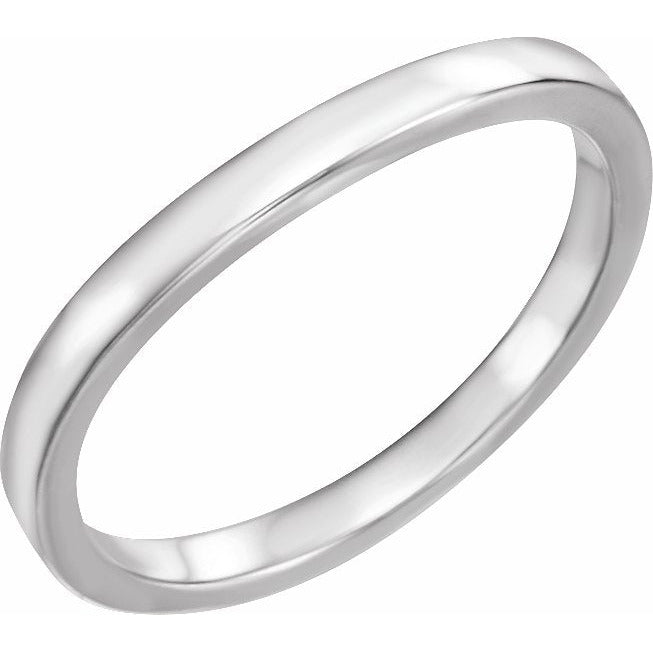 14K White Band for 1/2 CT Three-Stone Princess Engagement