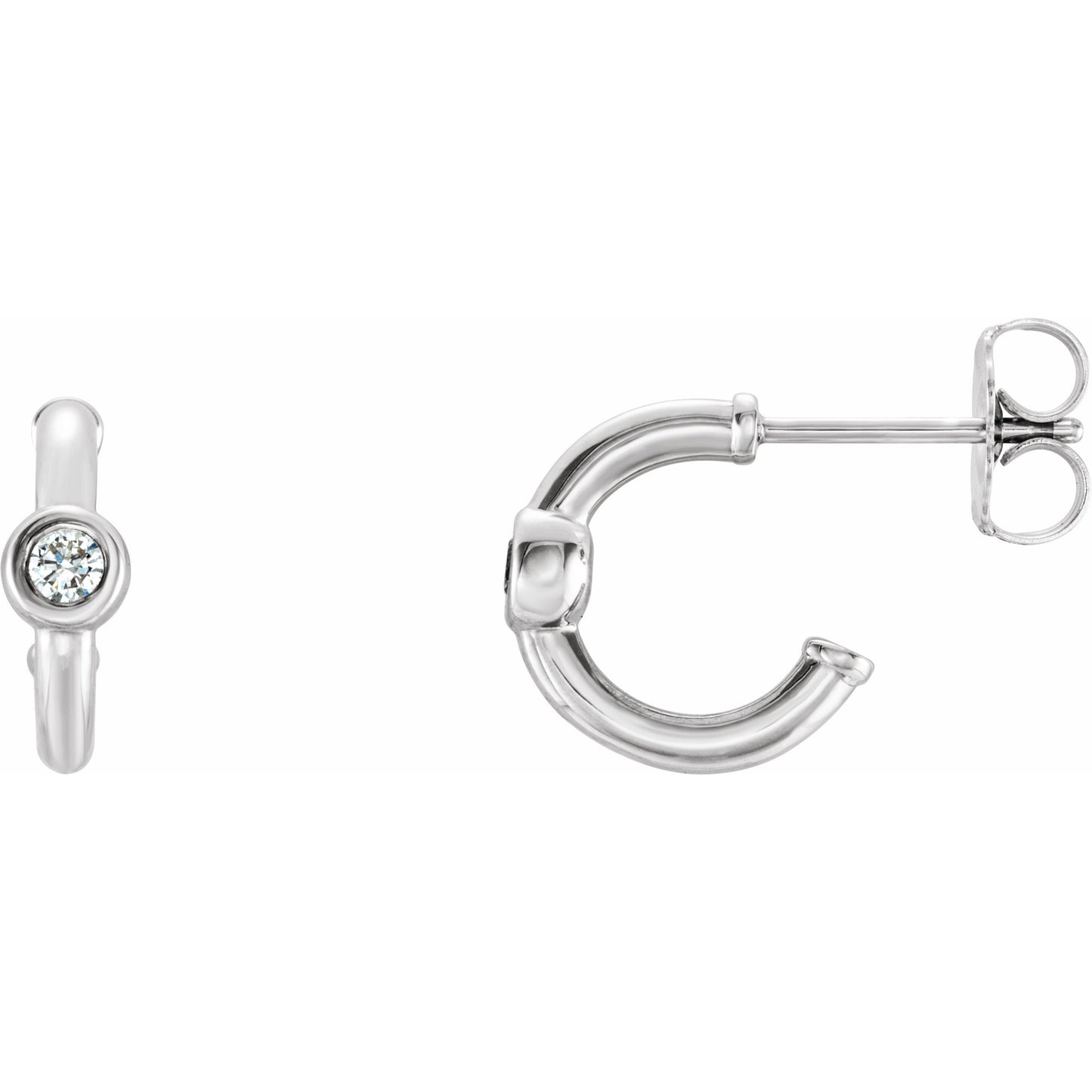 14K White 1/5 CTW Diamond Huggies