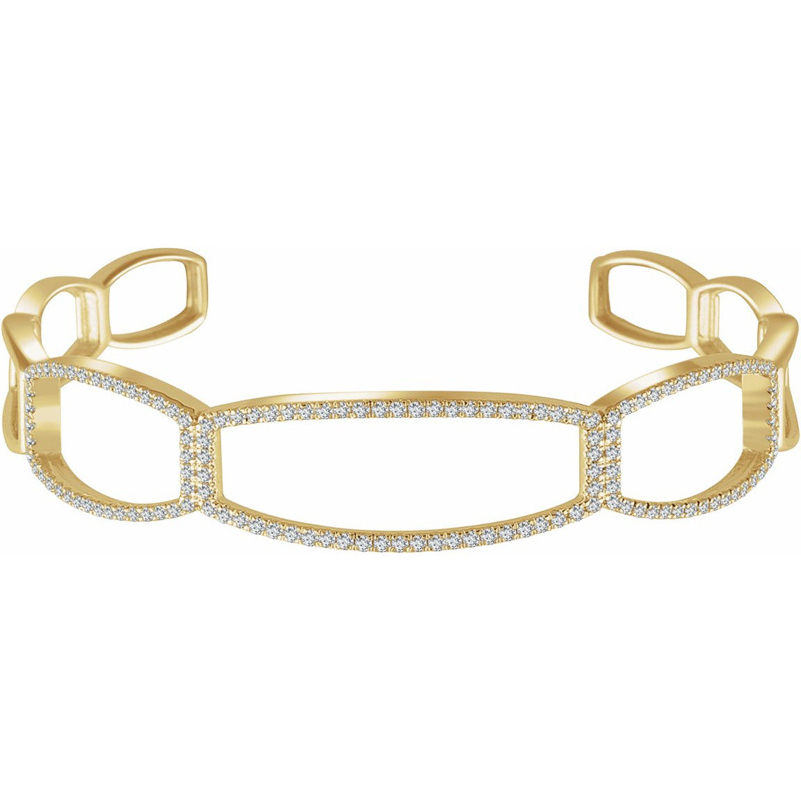 14K Yellow 3/4 CTW Diamond Cuff 6 1/4 Bracelet