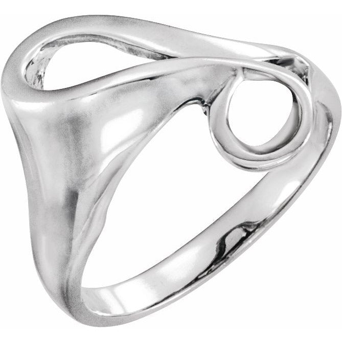 14K White Freeform Ring
