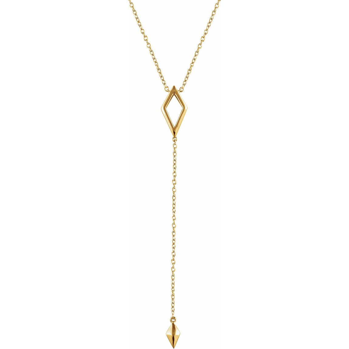 14K Yellow Geometric Y 16-18 Necklace