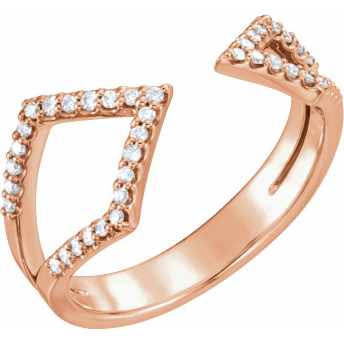 14K Rose 1/5 CTW Diamond Geometric Ring