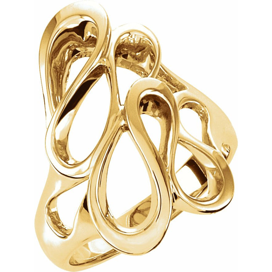 14K Yellow 22 mm Freeform Ring