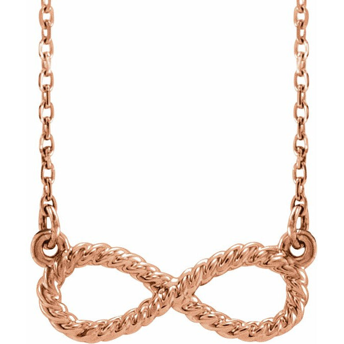 14K Rose Rope Infinity-Inspired 18 Necklace