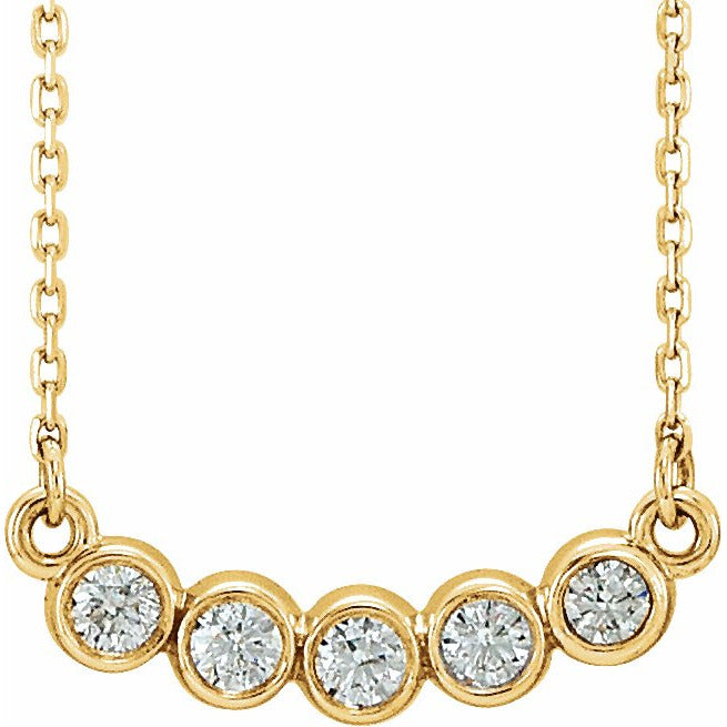 14K Yellow 1/3 CTW Diamond Bezel-Set 16-18 Necklace