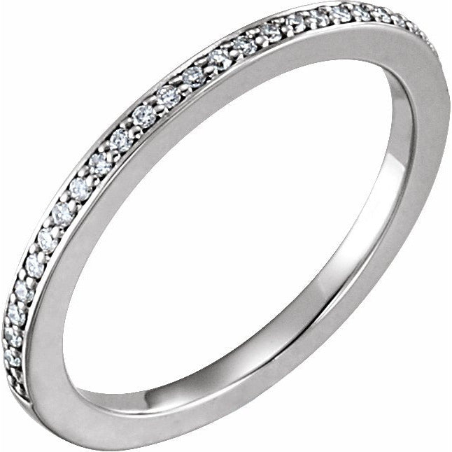 14K White 1/10 CTW Diamond Band
