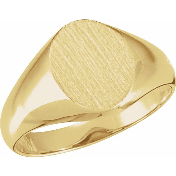 14K Yellow 10x8 mm Oval Signet Ring