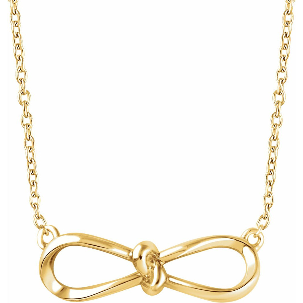 14K Yellow Bow 18 Necklace
