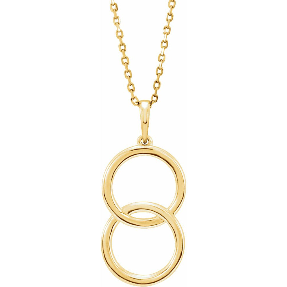 14K Yellow Interlocking Circle 18 Necklace