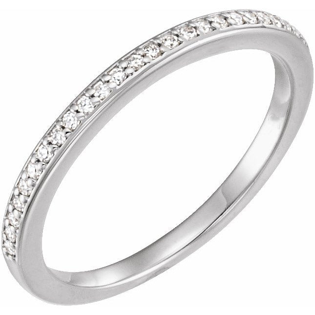 14K White 1/10 CTW Diamond Matching Band