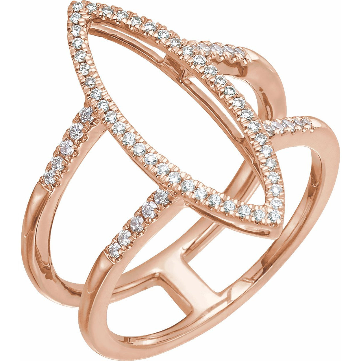 14K Rose 1/4 CTW Diamond Geometric Ring