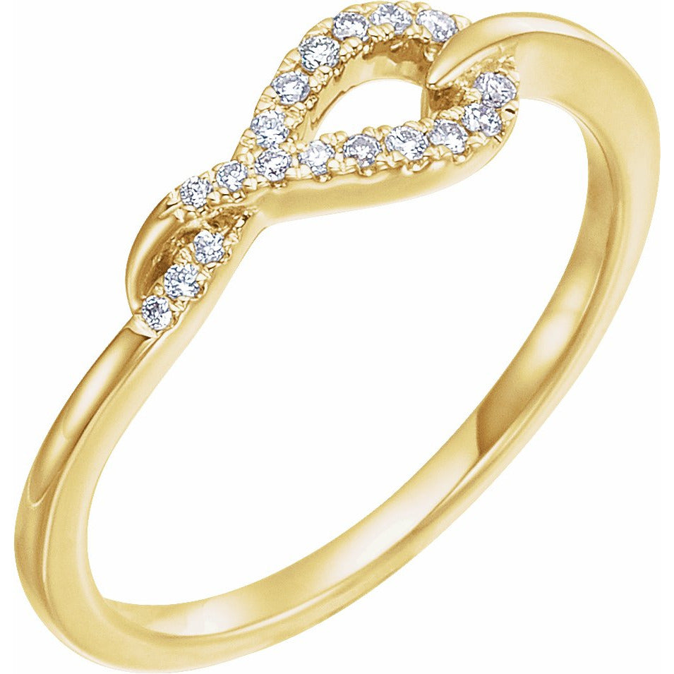 14K Yellow 1/10 CTW Diamond Knot Ring