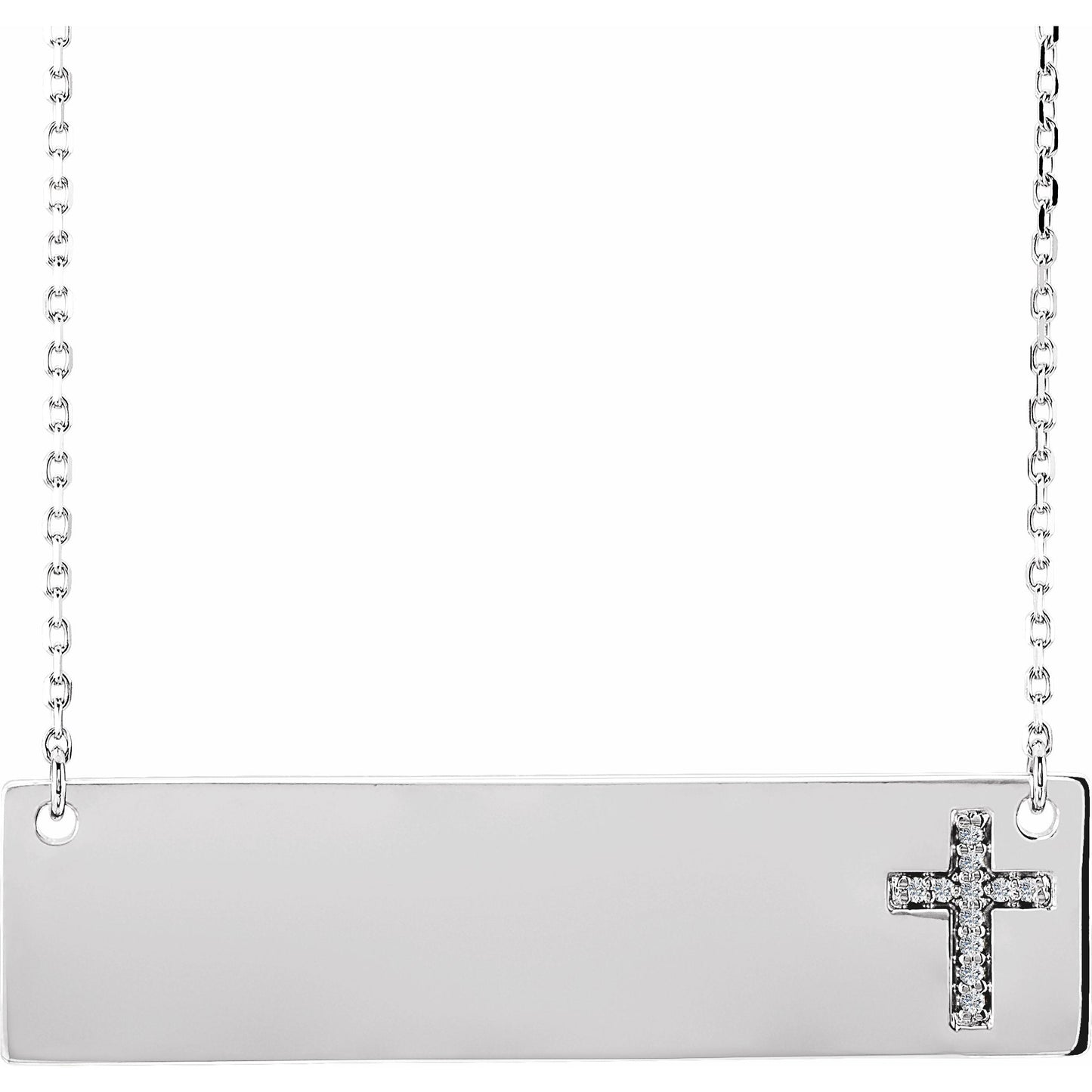 14K White .03 CTW Diamond Cross 16-18 Necklace