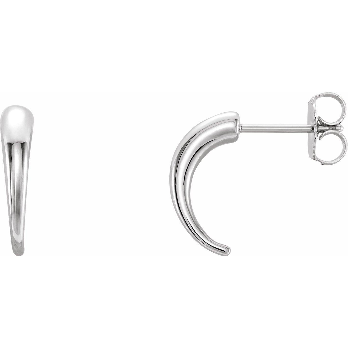 14K White J-Hoop Earrings