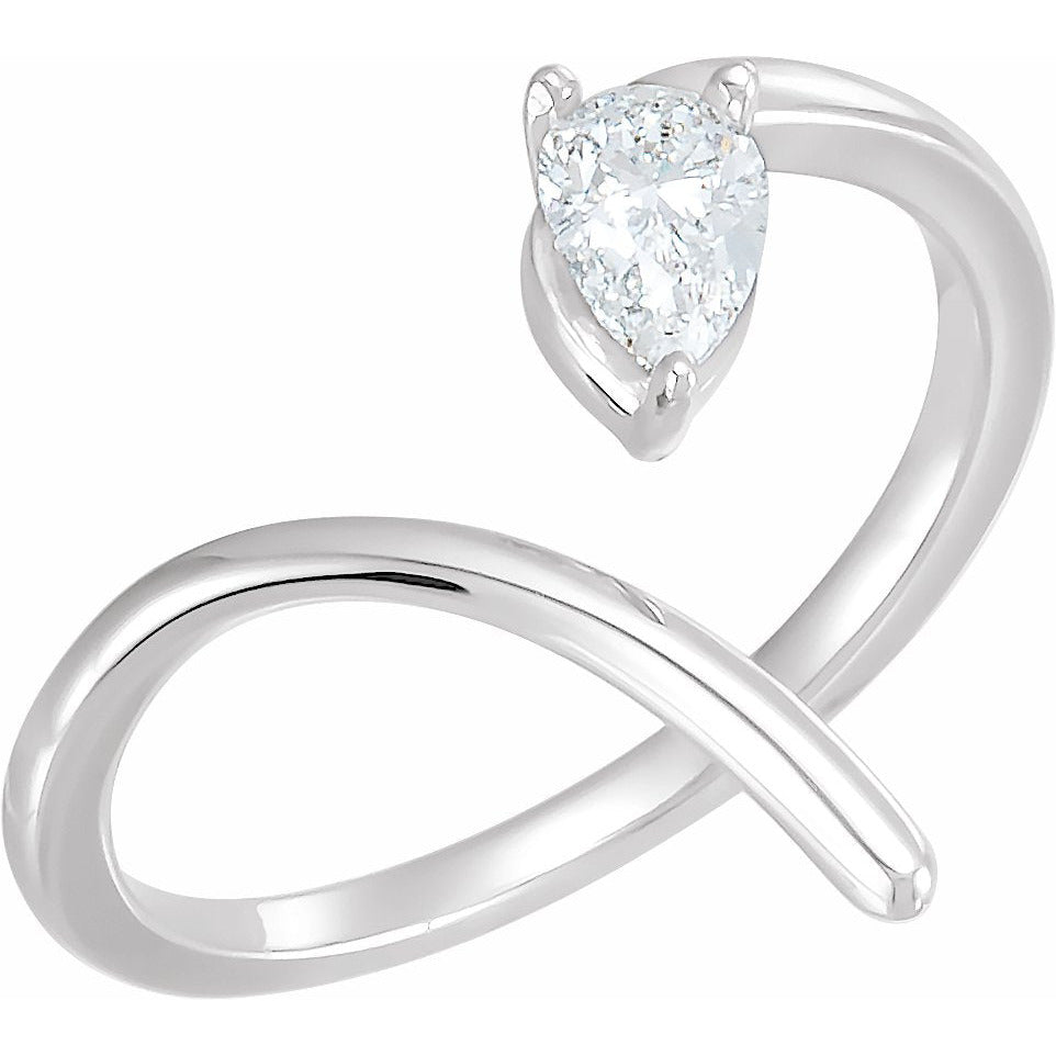 14K White 1/3 CTW Diamond Negative Space Ring