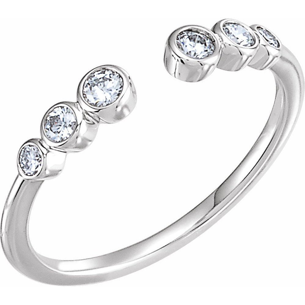 14K White 1/4 CTW Diamond Negative Space Ring