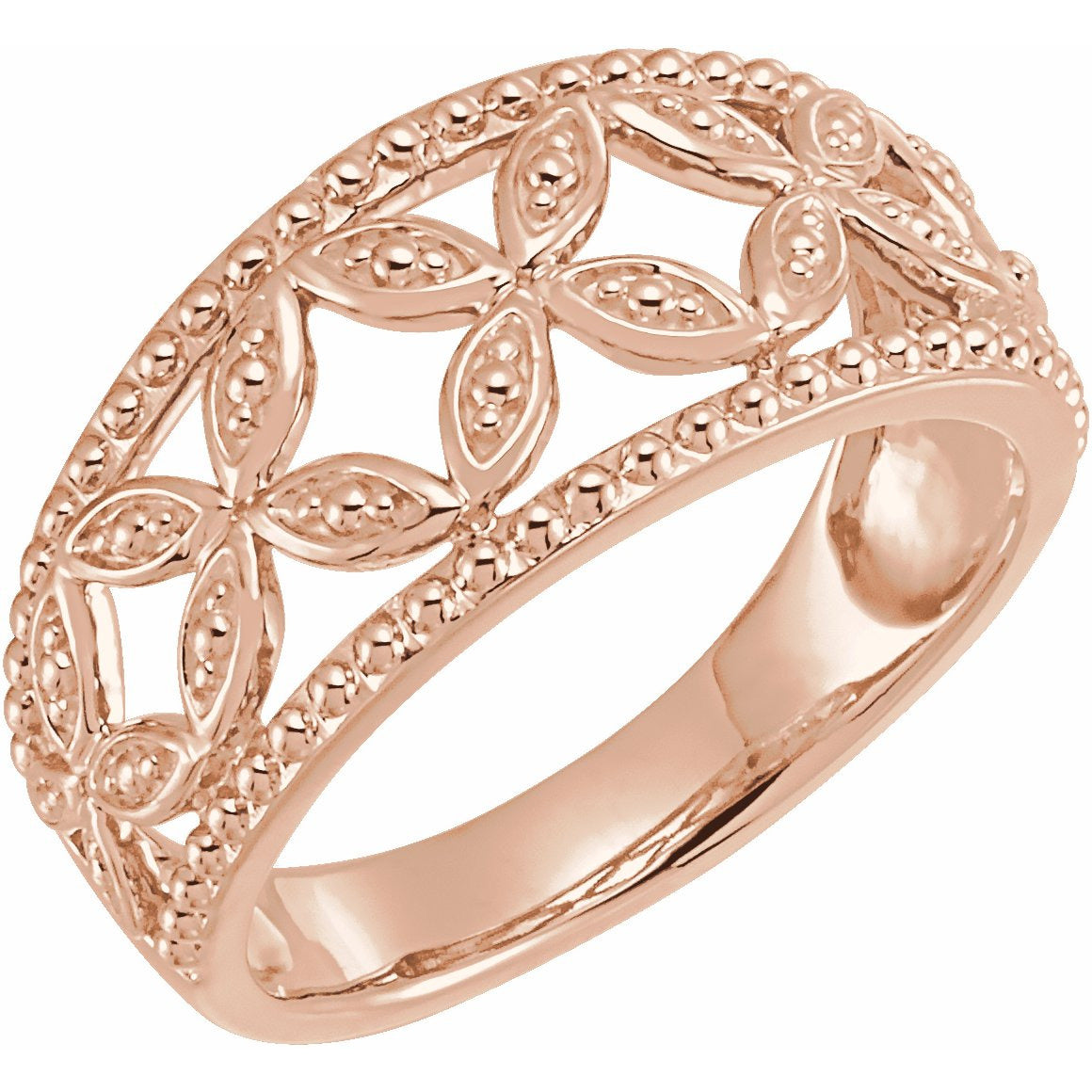 14K Rose Leaf Ring