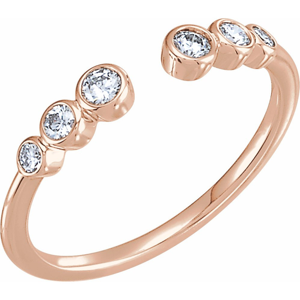 14K Rose 1/4 CTW Diamond Negative Space Ring