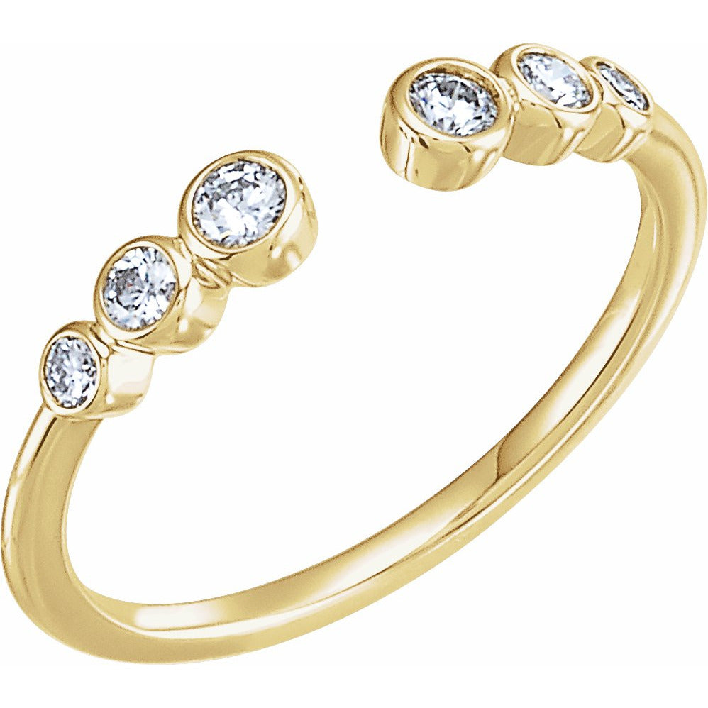 14K Yellow 1/4 CTW Diamond Negative Space Ring