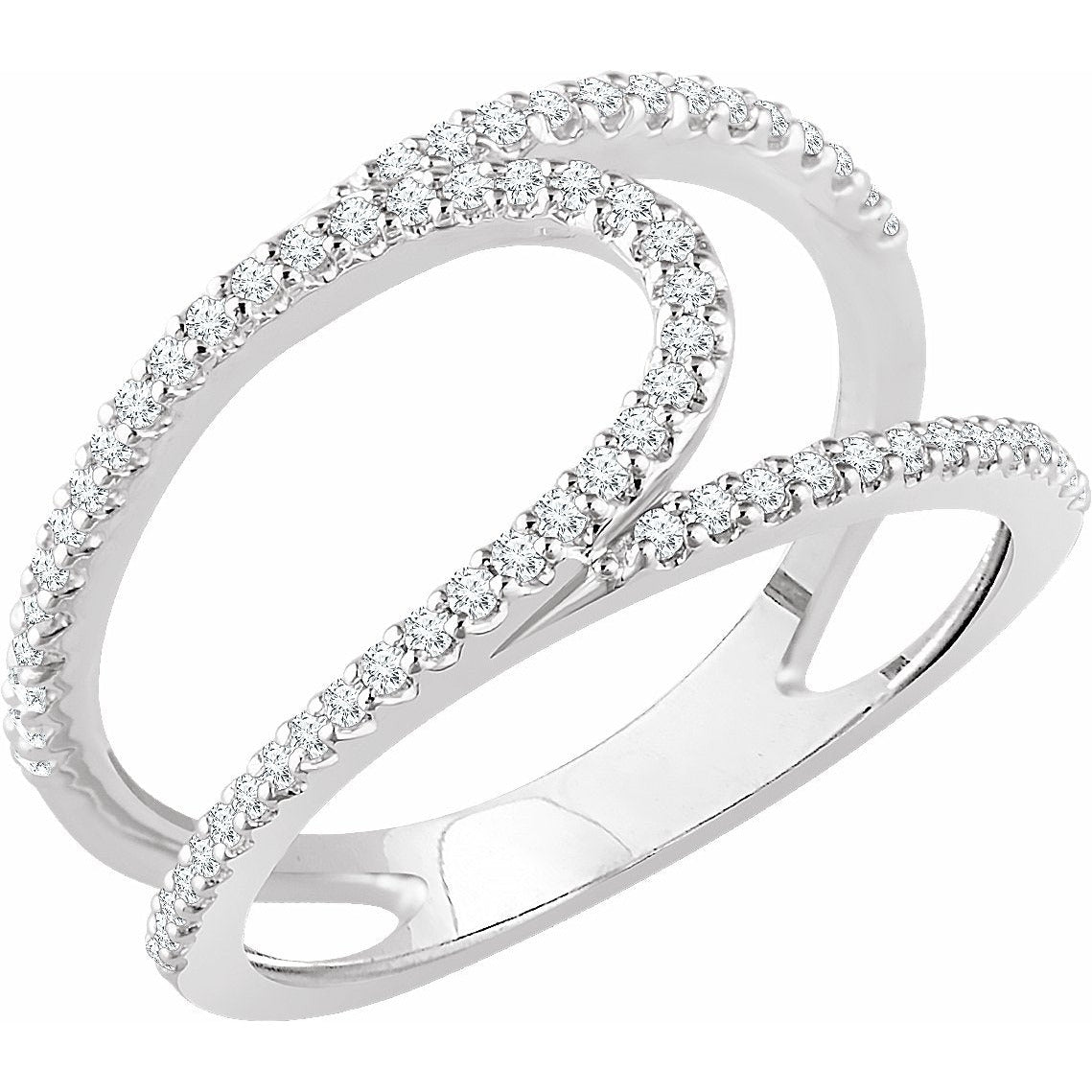14K White 1/3 CTW Diamond Negative Space Ring