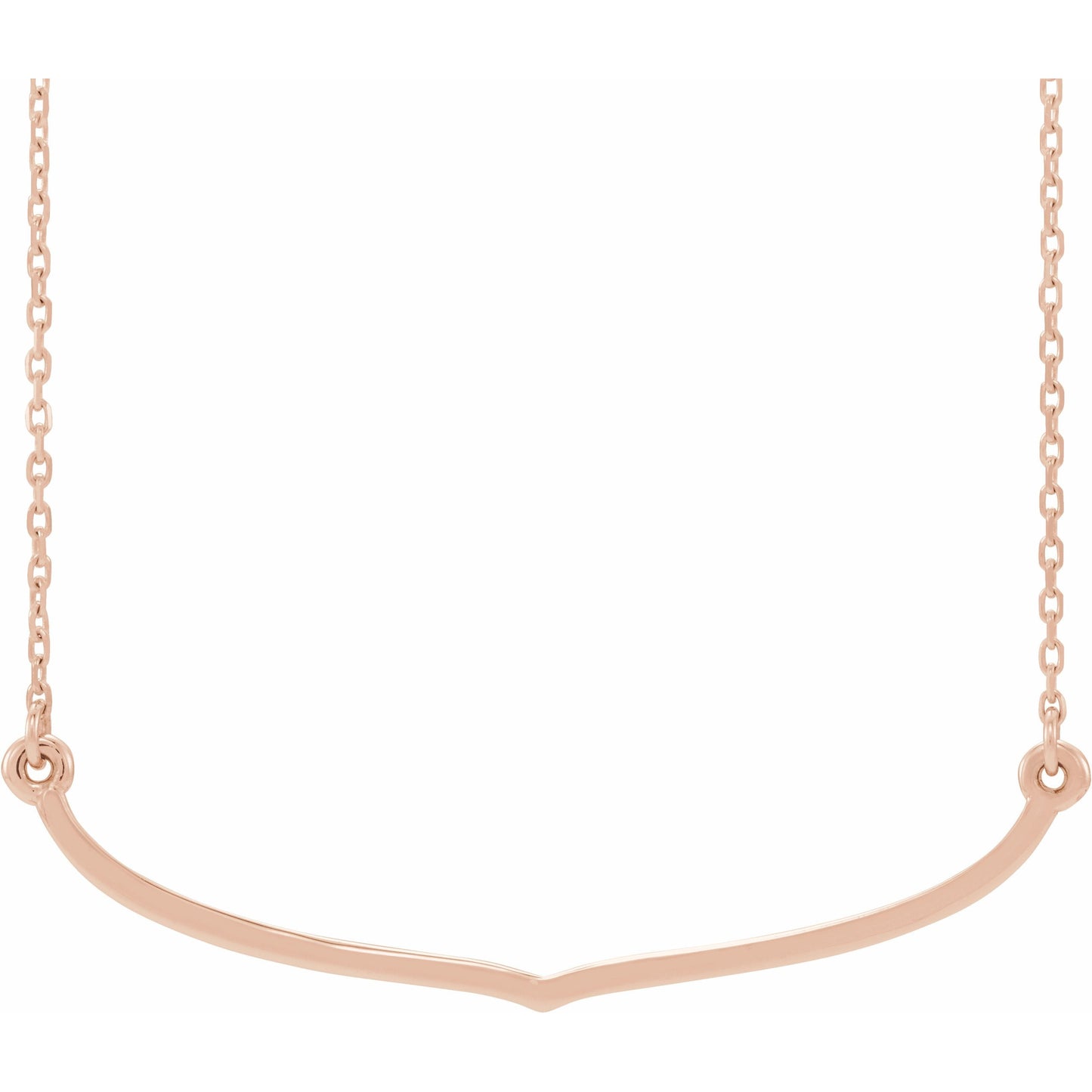14K Rose Freeform Bar 16-18 Necklace