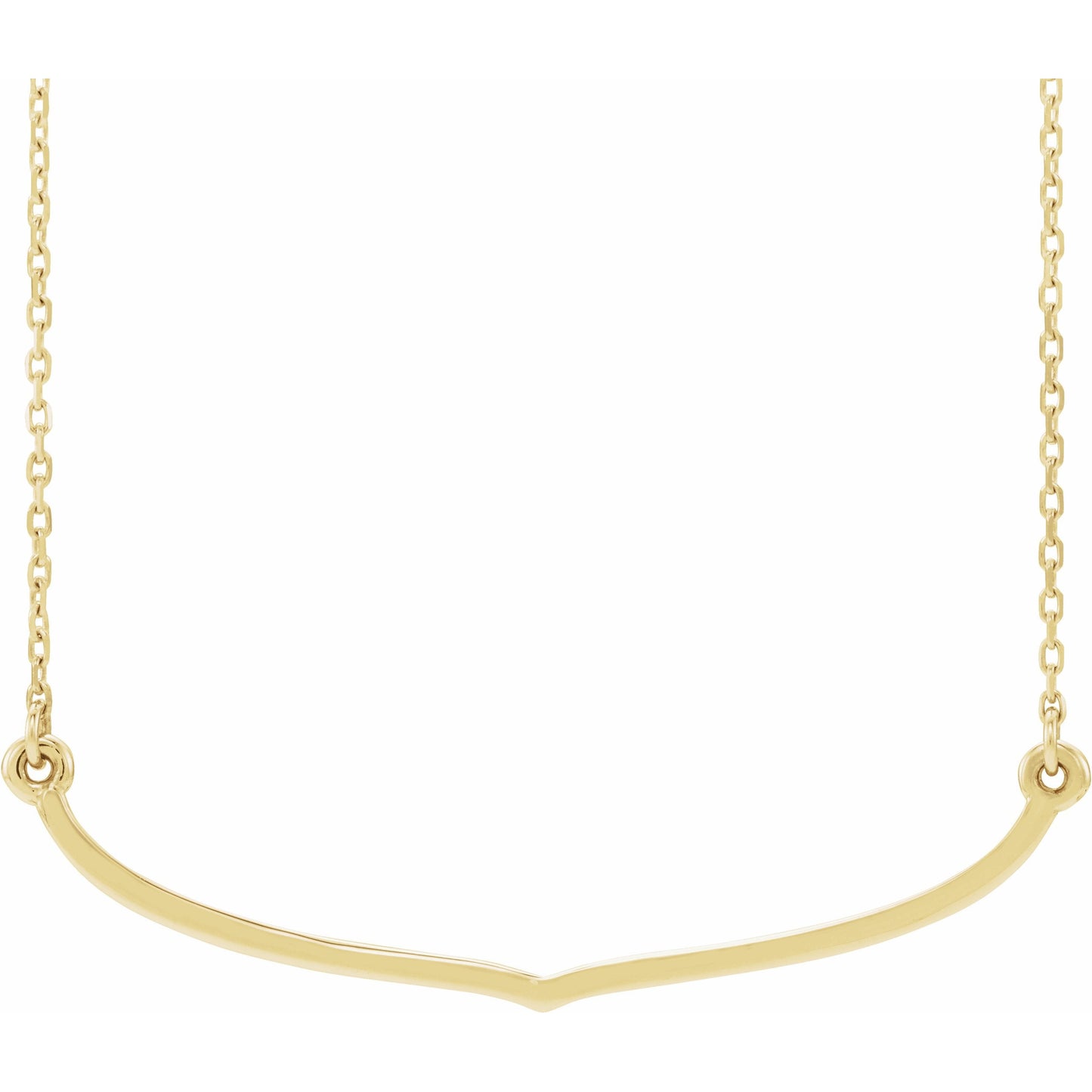 14K Yellow Freeform Bar 16-18 Necklace