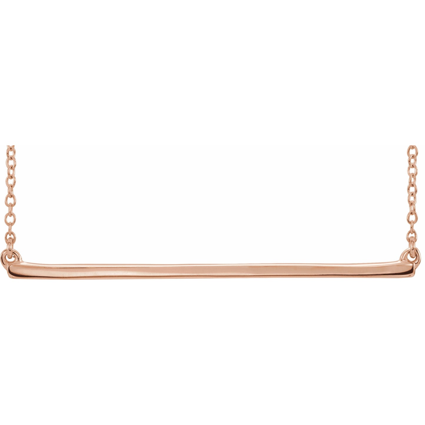 14K Rose Straight Bar 18 Necklace