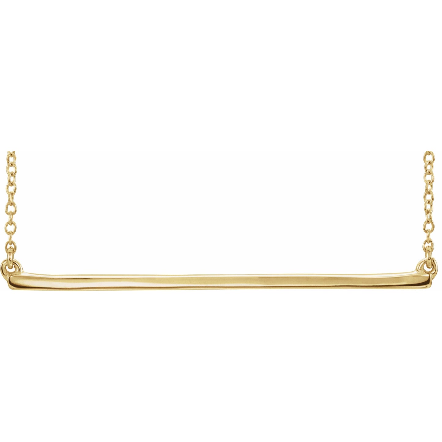 14K Yellow Straight Bar 16-18 Necklace